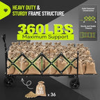 HIKEMOON 43'' Extra Long Folding Wagon with Extended Tailgate, Red - Image 6
