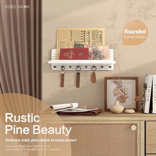Rebee Vision Key Holder Wall Mount for Entryway & Home Office Decor, White - Image 3