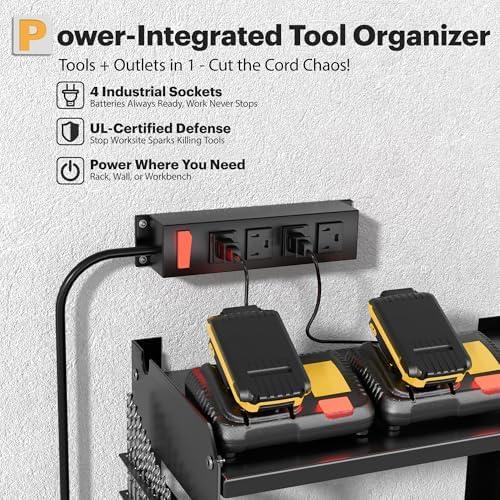 Spampur Power Tool Organizer Wall Mount with Charging Station - Image 2