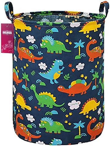 Forest Dinosaur Laundry Hamper Large Canvas Fabric Storage Basket by INGHUA