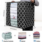 Storage Bags 4 Pack 100L Clothes Organization and Storage Containers | Large Blanket for Comforters,Bedding, Foldable Organizer with Reinforced Handle, Clear Window, Sturdy Zippers, Black - Image 2