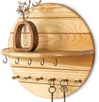 Rebee Vision Key Holder Wall Mount for Farmhouse Wall Decor, Natural Wood by REBEEVISION