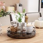 LAMU 12'' Lazy Susan Turntable Organizer for Cabinet, Round Wood Lazy Susan for Table Top, Countertop, Kitchen, Pantry, Spice, Bathroom Vanity, Decor - Image 2