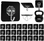 DDMY Black Adhesive Wall Hook for Hanging Heavy Duty Sticky Hooks 24 Pack by DDMY