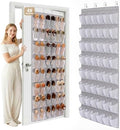 48 Pockets Over The Door Shoe Organizer, Large Mesh Hanging Shoe Rack, 6-Column Heavy Duty Shoe Storage for Sneakers and Heels, Behind Door Holder for Entryway Bedroom Dorm College, Gray by ORDOVIBE