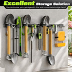 Garage Tool Organizer Wall Mount, 99 Inch Heavy Duty Garage Organization System with 18 Adjustable Hooks, Garden Tool Storage Rack for Garage, Yard & Shed, Holds Up to 750 lbs - Image 2