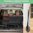  2-Tier Large Collapsible Grocery Cart On Wheels 400lbs Shopping Cart - Image 4