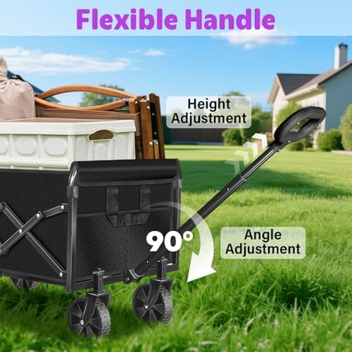 Wagons Cart Foldable, 280 lbs Collapsible Wagon with Wheels for Camping - Image 6