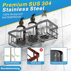 EUDELE Shower Caddy 2 Pack, Adhesive Shower Organizer for Home Decor & Kitchen Storage, No Drilling, Rustproof Stainless Steel Bathroom Shelf Organizer - Image 5