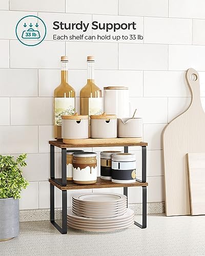 SONGMICS Cabinet Organizer Shelf, Set of 4 Spice Rack, Kitchen Storage - Image 5