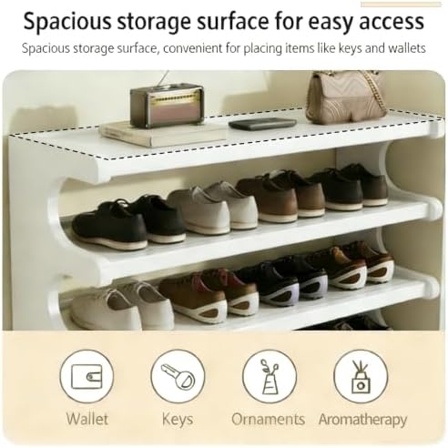 39" Bamboo Shoe Rack - Vertical Shoe Organizer Rack for Small Space, Narrow Shoe Tower for Closet, Entryway, Corner, Tall Shoe Shelf with Removable Shelves, Flexible Storage Shelf for Saving Space - Image 4