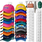 2 Pack Hat Organizer for Baseball Caps, Detachable DIY Hat Rack for Wall Hat Holder Hold up to 22 Hats, Baseball Cap Organizer Cap Holder Hat Hangers for Wall Closet Door Bedroom (C-White) by Hatisan