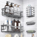 Shower Caddy 5 Pack,Adhesive Shower Organizer for Bathroom Storage&Home Decor&Kitchen,No Drilling,Large Capacity,Rustproof Stainless Steel Bathroom Organizer,Shower Shelves for Inside Shower-Larger by EUDELE