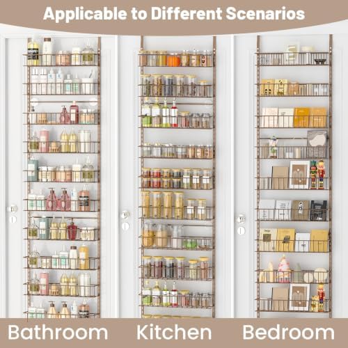 ElegantArray 10-Tier Pantry Door Organizer, Brown - Image 6
