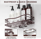 Rustproof Shower Caddy Hanging with Soap Holders for Bathroom, Bronze - Image 4