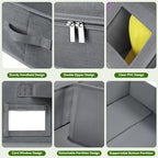 2 Pack Hat Storage for Baseball Caps-Holds Up to 48 Caps, Hat Organizer for Closet Stackable Hat Box with Cardboard, Dustproof Baseball Cap Organizer with 2 Handles for Home Travel (Grey, 2Pack) - Image 6