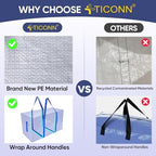 TICONN 4 Pack Extra Large Moving Bags Heavy Duty with Zippers & Carrying Handles, Durable Storage Bags Moving Boxes for Closet Organizers and Storage (4 Pack, Blue) - Image 6