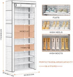 OYREL Shoe Rack Dustproof Sturdy 10Tier Tall Large Storage with Side Pocket - Image 3
