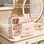 Large Capacity Makeup Organizer Countertop with Makeup Brush Holder for Vanity, Thickened Material, Bathroom Countertop Organizer Skin Care Perfumes Storage, Teen Girl Gifts for 12-23 Year - Image 5