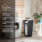 Large Laundry Basket, Laundry Hamper Bag with Handles, 95L, Black - Image 3