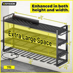 KAFAHOM Power Tool Organizer with Charging Station.Garage 8 Drill Holder Built in 8 Outlets Power Strip,Tool Storage Shelf Wall Mount,Tool Battery Organizer with Screwdriver/Hammer/Air Tool Rack - Image 6