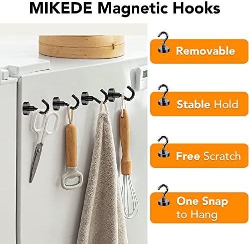 MIKEDE Magnetic Hooks 30Lbs+ Black Heavy Duty Earth Magnets with Hook - Image 7