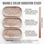 YKAJO Calacatta Viola Pink Oval Marble Tray, 9.8x4.7 Vanity Organizer Dish - Image 4