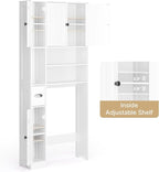 Ahomly Over The Toilet Storage Cabinet, with Five Doors, White - Image 3
