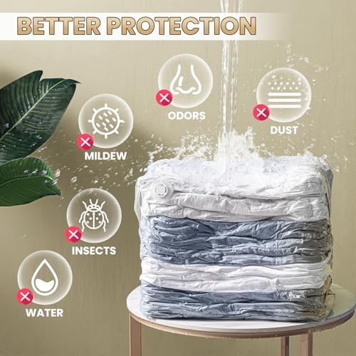 TAILI 6 Pack Vacuum Storage Bags, Cube Combo (3 Jumbo+3 Medium), Cream - Image 6