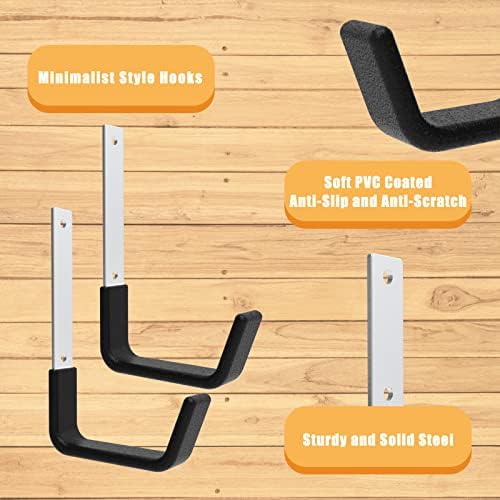 Heavy Duty Utility Hooks for Wall Mount, Garage Wall Hooks, Multi-Use Hose, Bike, Ladder, Chainsaw & Leaf Blower Hanger - 2 Medium (2 M) - Image 3