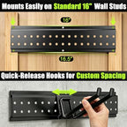 Garage Tool Organizer Wall Mount, 66 Inch Heavy Duty Garage Organization System with 13 Adjustable Hooks, Garden Tool Storage Rack for Garage, Yard & Shed, Holds Up to 520 lbs - Image 4