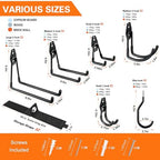HUPBIPY 18 Pack Garage Hooks Heavy Duty, Wall Mount Ladder Hooks - Image 2
