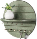Rebee Vision Round Key Holder Wall Mount with 11 Hooks for Hallway, Green by REBEEVISION