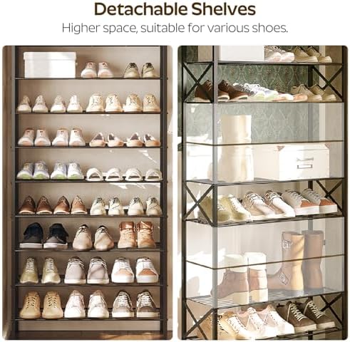 YATINEY 10 Tier Shoe Rack, Large Capacity Shoe Storage Organizer Holds 40 Pairs, Sturdy and Stable, for Entryway, Hallway, Closet, Dorm Room, Charcoal SS10BCG1 - Image 5