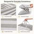BOOMIBOO 2-Pack Large Laundry Basket,Waterproof Freestanding Laundry Hamper,Collapsible Clothes Basket with Easy Carry Handles in Laundry Room Bathroom Bedroom Dorm,Grey,100L - Image 5