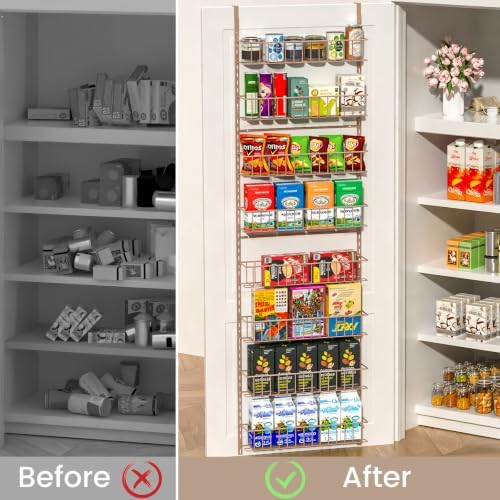 ElegantArray 8-Tier Pantry Door Organizer, Brown - Image 2