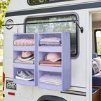 GRANNY SAYS 3-Shelf Hanging Closet Organizer, Foldable Storage, Purple | 33 lb Capacity, No-Sag Support, Keeps Clothes Neat, Folds Flat, Fits RV, Dorm & Small Closets, 2 Pack - Image 5
