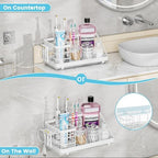 Toothbrush Holders Instant-Drying Organizer - Bathroom Countertop/Wall Mounted Electric Toothbrush Holder - Toothbrush Head Toothpaste Holder, Bathroom Counter Organizers and Storage, White - Image 2