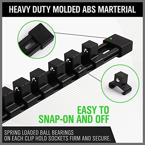 SWANLAKE 9-Piece Premium Socket Holder Organizer Set, 1/4-Inch x 48 Clips, 3/8-Inch x 45 Clips, 1/2-Inch x 36 Clips, Premium Quality Socket Clip Rail Holder - Image 6