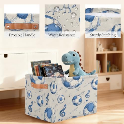 Soccer Storage Basket Toy Storage Bins Collapsible Cube Organizer - Image 6