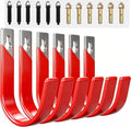 6 Pack Metal Garage Hooks, Heavy Duty Hose Hanger Wall Mounted Utility Storage Hooks for Outside Yard, Sturdy Hose Reel for Water Hose, Brooms, Ladders, Garage Storage by Unknown