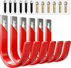 6 Pack Metal Garage Hooks, Heavy Duty Hose Hanger Wall Mounted Utility Storage Hooks for Outside Yard, Sturdy Hose Reel for Water Hose, Brooms, Ladders, Garage Storage by Unknown