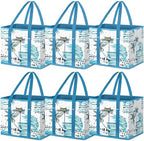 BALEINE 6PK Reusable Grocery Bags, Heavy Duty Shopping Tote Bag by BALEINE