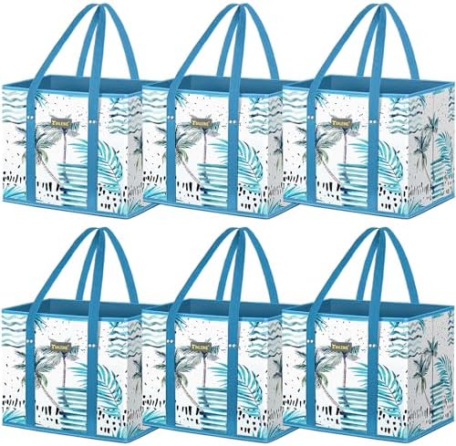 BALEINE 6PK Reusable Grocery Bags, Heavy Duty Shopping Tote Bag by BALEINE