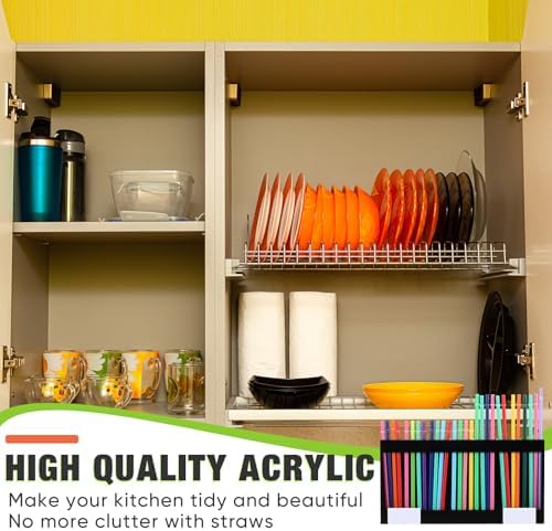 Qinyoung Acrylic Straw Holder for Cabinet Door,Classic,Extra Large,Black - Image 5