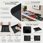 UnionBasic Medium Valet Tray, Jewelry Tray for Rings Watches Earrings, Entryway Catchall Caddy for Coins Keys Change, Nightstand Bedside Valet Holder, Trays for Electronic Gadgets, Black Plus - Image 2