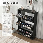 Nicetree Shoe Cabinet with 3 Flip Drawers, Entryway Shoes Organizer, Black - Image 3