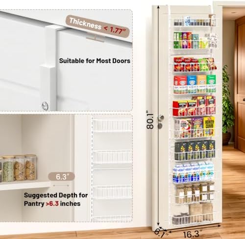 ElegantArray 10-Tier Pantry Door Organizer, White - Image 2