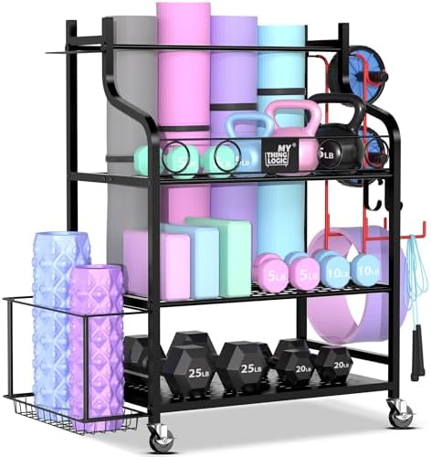 Mythinglogic Home Gym Rack for Dumbbells, Yoga Mats and Workout Equipment by Mythinglogic