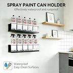 6 Pack Wall-Mounted Spray Bottle Holder, Heavy-Duty Steel Black Aerosol Can Storage Rack with 30 Holes, Spray Paint Can Organizer for Garage, Shop, Home, Tool Trailer & Service Truck - Image 2